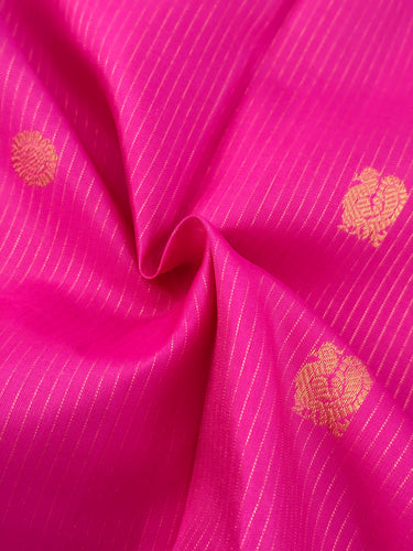 Exclusive Kanchivaram Korvai Pure Silk Pure Zari Silk Saree | Bubblegum Pink & Purple | Gold Zari | Handwoven | Ships from California
